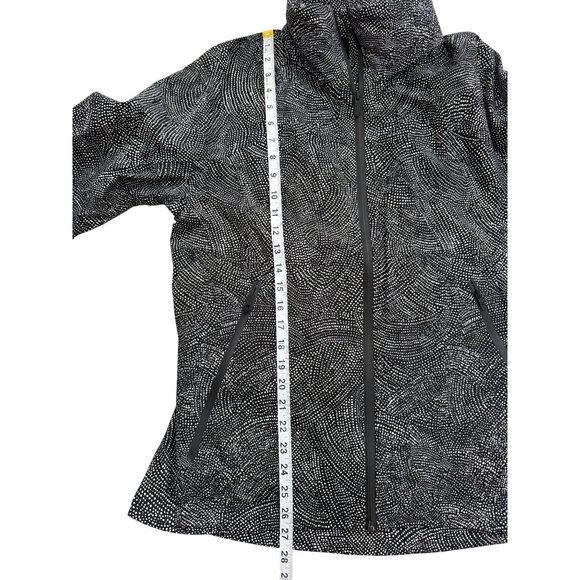 Lululemon Here To Move Jacket Free Spirit Black White Hidden Hood Women Size 12 - Picture 9 of 11